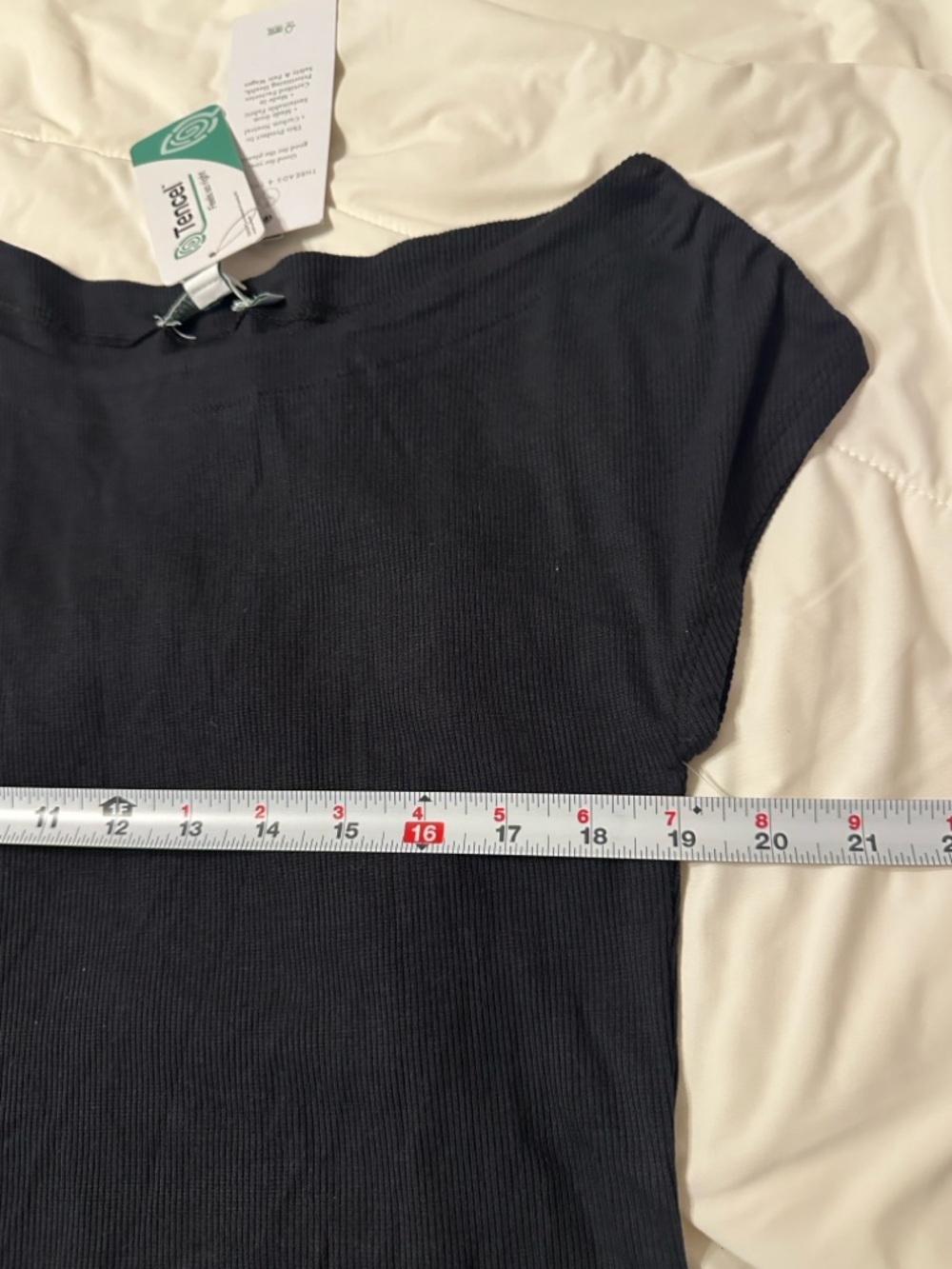 Threads 4 Thought Black Leoni Off-Shoulder Ribbed Tee - NWT - Size L - Picture 11 of 12